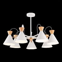SLE125102-07 Светильник потолочный Белый, Золотистый/Белый, Светлое дерево E14 7*40W MODICA