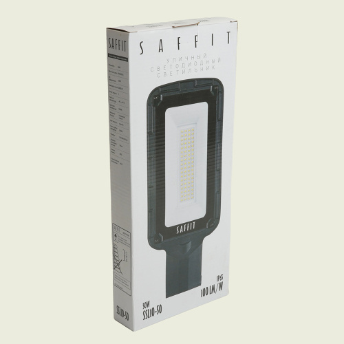 Светодиодный уличный консольный светильник SAFFIT SSL10-50 50W 5000K 230V, черный фото 12