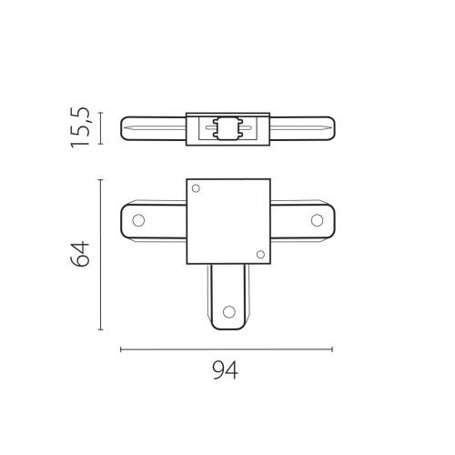 Соединитель трековый T-образный к 50202X-P, 50203X-P Barra Lightstar 502136-P фото 2