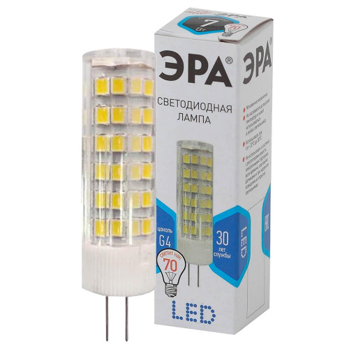 Лампа светодиодная ЭРА G4 7W 4000K прозрачная LED JC-7W-220V-CER-840-G4 Б0027860 фото 2