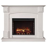 Каминокомплект CAROLINA/БОСТОН Береза белая с очагом Электроочаг RICH/РИЧ 25.5