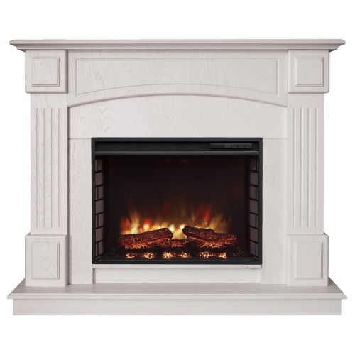 Каминокомплект CAROLINA/БОСТОН Береза белая с очагом Электроочаг RICH/РИЧ 25.5