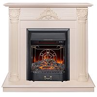 Каминокомплект STEFANIA/ВИОЛА Слоновая кость с очагом Электроочаг MAJESTIC LUX/МАДЖЕСТИК