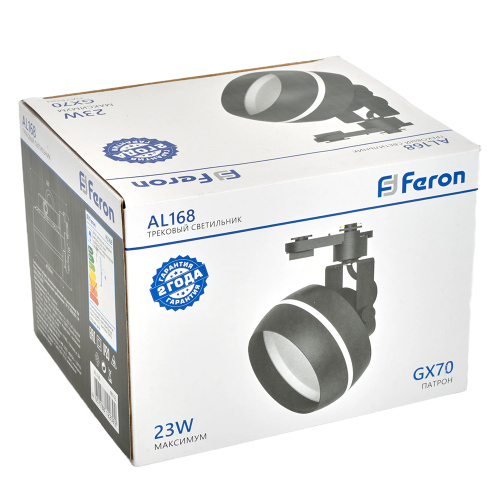 Светильник Feron AL168 трековый однофазный на шинопровод под лампу GX70, черный фото 13