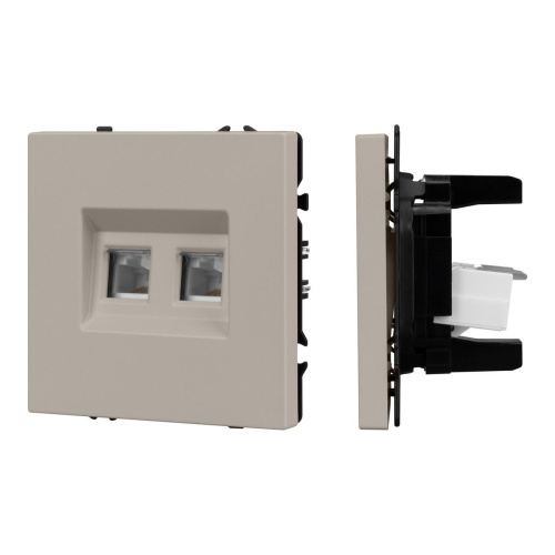 Механизм сдвоенной компьютерной розетки SCT-NOBE-MPC2-SFPL-CA (RJ-45, CAT6) Arlight 059450 Механизм сдвоенной компьютерной розетки SCT-NOBE-MPC2-SFPL-CA (RJ-45, CAT6) Arlight 059450