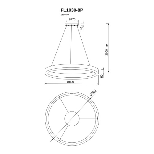 Подвесная люстра Modum FL1030-8P фото 2 Подвесная люстра Modum FL1030-8P фото 2