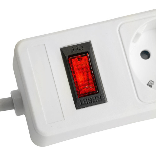 Сетевой фильтр 6-местный с/з STEKKER HM20-61-03 3x1мм2, 3 м, серия Optima, белый фото 10