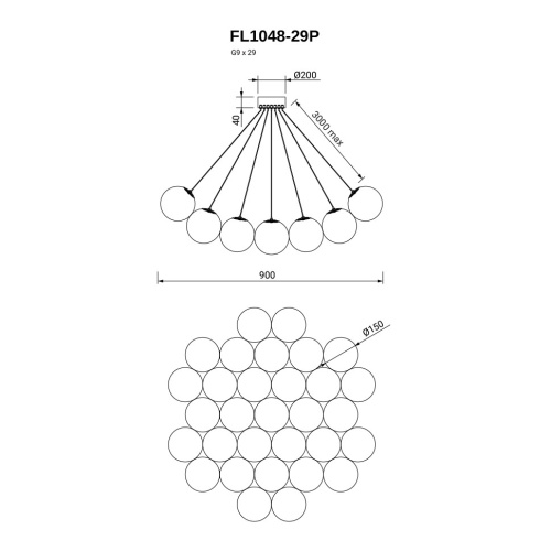 Подвесная люстра Unity FL1048-29P фото 6 Подвесная люстра Unity FL1048-29P фото 6