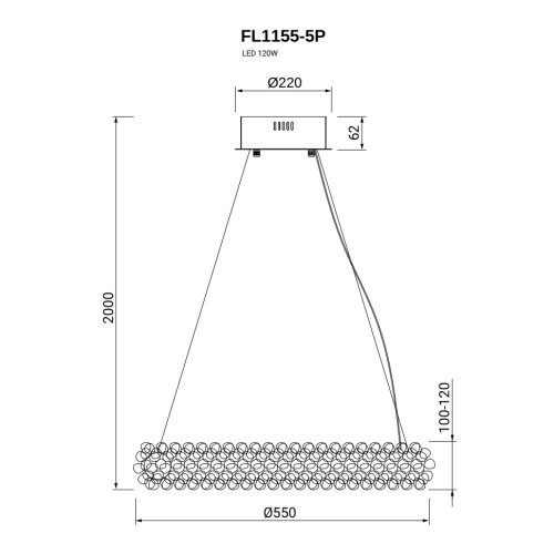 Подвесная люстра Eternity FL1155-5P фото 2 Подвесная люстра Eternity FL1155-5P фото 2