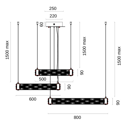 Люстра подвесная Festo Chrome FL1052-30P фото 2