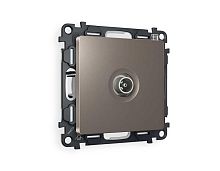 Комплект механизма TV розетки оконечной AMBRELLA VOLT ALFA Темная бронза матовый 50-870 MHz 1dB QUANT (AP6430, VM202) MA643010