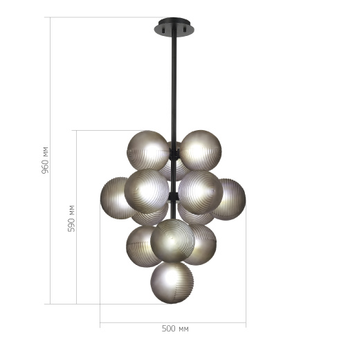 SL1184.403.13 Люстра подвесная ST-Luce Черный/Дымчатый G9 13*5W TODO фото 3