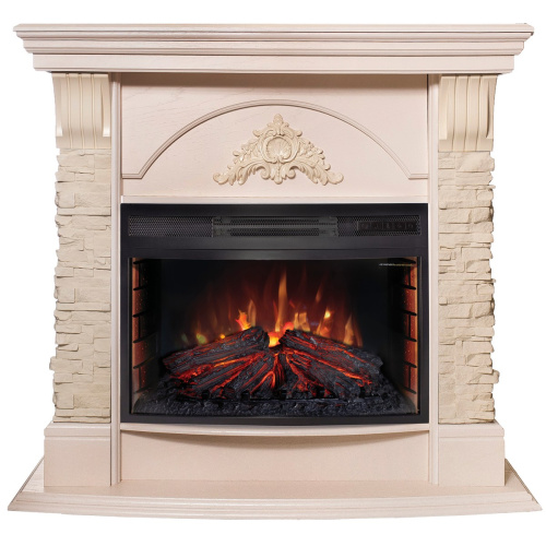 Каминокомплект ATHENA/АТЛАНТА Айвори с очагом Электроочаг FIREFIELD 25