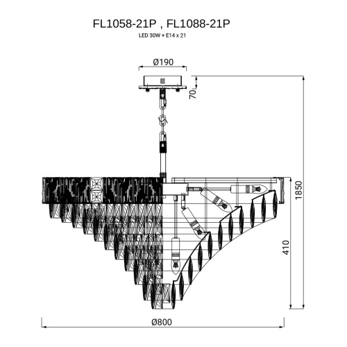 Люстра подвесная Delight Chrome FL1088-21P фото 3
