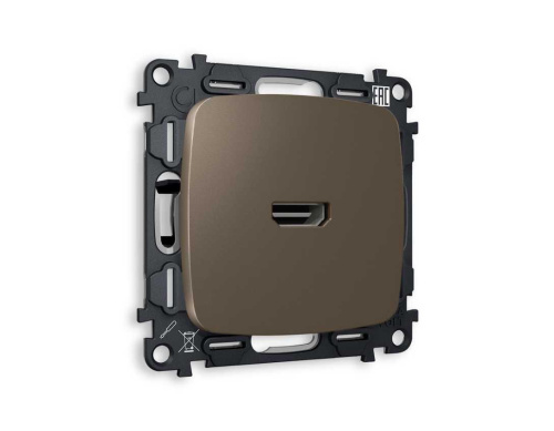 Комплект механизма розетки HDMI 2.0 AMBRELLA VOLT OMEGA Темная бронза матовый 40V/500mA 2.0GHz 5-18Gbit/s QUANT (OP6440, VM222) MO644010