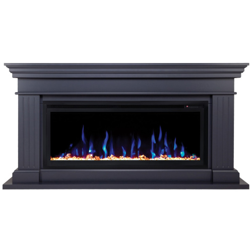 Каминокомплект ONTARIO/ЛЕОНАРДО Графит с очагом Электроочаг SAPHIR/САПФИР 42