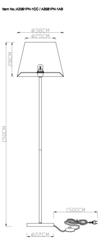 Торшер Arte Lamp Elba A2581PN-1CC фото 2