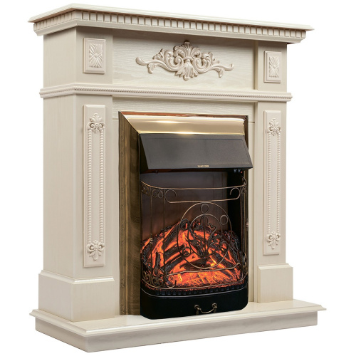 Электрокамин RealFlame Lilian WT жемчуг с очагом Majestic Lux Brass фото 2