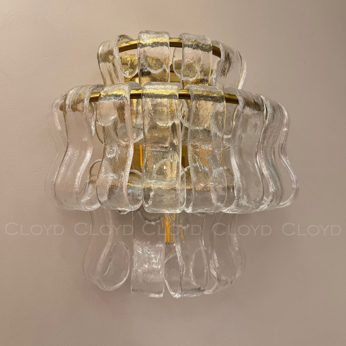 Бра Cloyd NAMASTE W3 / выс. 20 см - латунь - прозрачн.стекло (арт.20487) фото 2