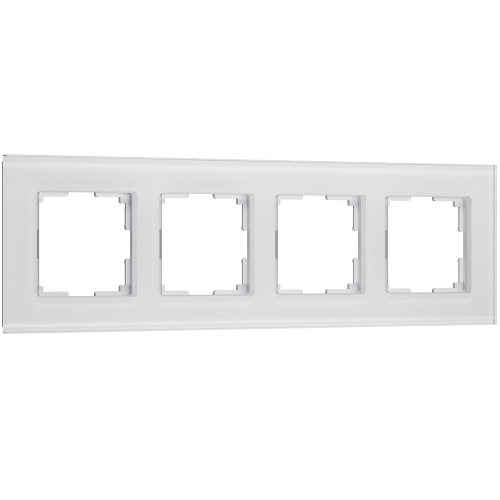 Рамка из стекла на 4 поста Senso белый soft-touch W0043101