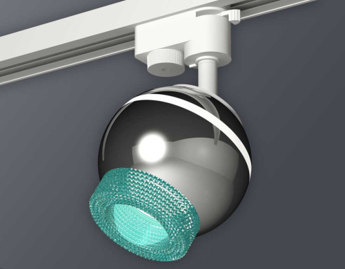 Комплект трекового светильника Ambrella light Track System XT1104004 PSL/BL серебро полированное/голубой (A2520, C1104, N7194) фото 2