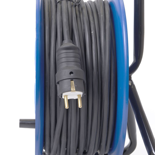 Удлинитель на металлической катушке 4-местный с/з Stekker, PRF02-41-50, 50м, 3*2,5, серия Professional, синий фото 5