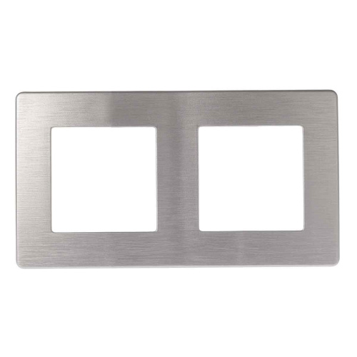 Рамка 2-постовая ЭРА 12 сатин алюминий 12-5102-03 Б0052511 Рамка 2-постовая ЭРА 12 сатин алюминий 12-5102-03 Б0052511