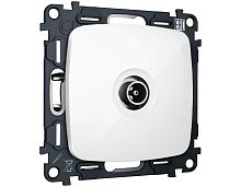 Комплект механизма TV розетки проходной Ambrella Volt OMEGA Белый глянец 5-1000 MHz 4dB QUANT (OP1130, VM211) MO113030