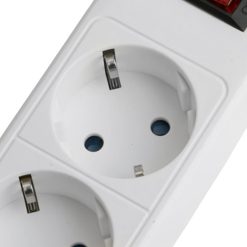 Сетевой фильтр 3-местный с/з STEKKER HM20-31-05 3x1мм2, 5 м, серия Optima, белый фото 3