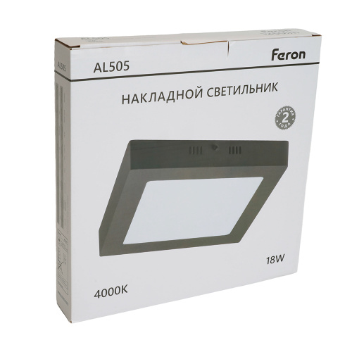 Светодиодный светильник Feron AL505 накладной 18W 4000K черный фото 5