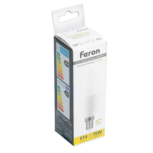 Лампа светодиодная Feron LB-980 Свеча E14 15W 175-265V 2700K фото 4
