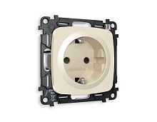 Комплект механизма электрической розетки AMBRELLA VOLT OMEGA Бежевый глянец с/з с шторками QUANT (OP3070, VM141) MO307010