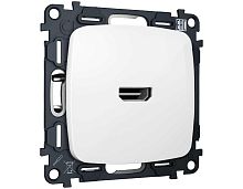 Комплект механизма розетки HDMI 2.0 Ambrella Volt OMEGA Белый глянец 40V/500mA 2.0GHz 5-18Gbit/s QUANT (OP1140, VM222) MO114010