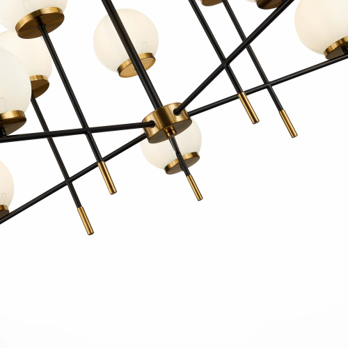 SL1203.402.10 Люстра потолочная ST-Luce Черный, Латунь/Белый E27 10*60W LIMANO фото 2