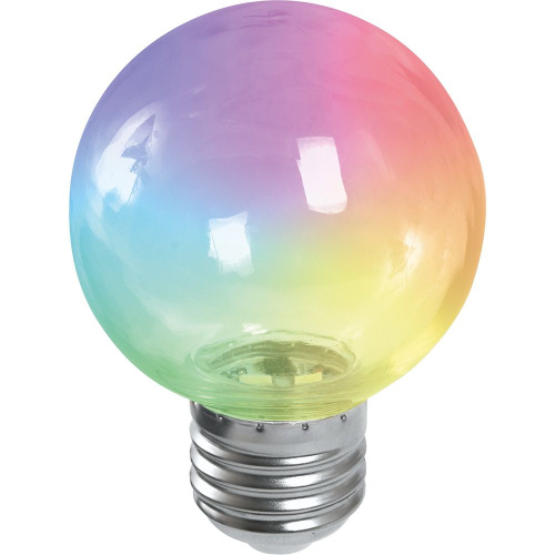 Лампа светодиодная Feron LB-371 Шар прозрачный E27 3W 230V RGB плавная смена цвета фото 2
