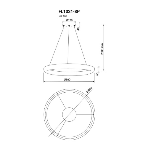 Подвесная люстра Modum FL1031-8P фото 2