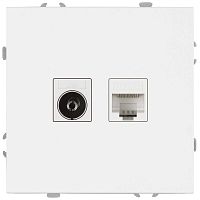 Розетка ЭРА Galaxy 15-3110-08 комбинированная RJ45+TV IP20 белый матовый Б0070790