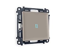 Комплект механизма 1-кл выключателя AMBRELLA VOLT с подсветкой 10000K ALFA Серо-бежевый матовый QUANT (AP3620, VM101, G17B) MA362020