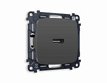 Комплект механизма розетки HDMI 2.0 AMBRELLA VOLT OMEGA Графит мягкое касание 40V/500mA 2.0GHz 5-18Gbit/s QUANT (OP9140, VM222) MO914010