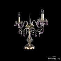 Настольная лампа с хрустальными подвесками 1410L/2/141-39 G V7010 Bohemia Ivele Crystal (Богемия Ивеле Кристалл)