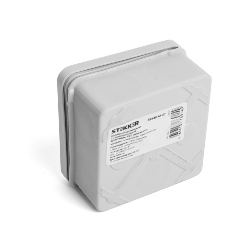 Коробка разветвительная 2х компонентная HF EBX40-48-67, 80*80*40мм, 8 вводов, IP67, серая (GE42435) фото 2