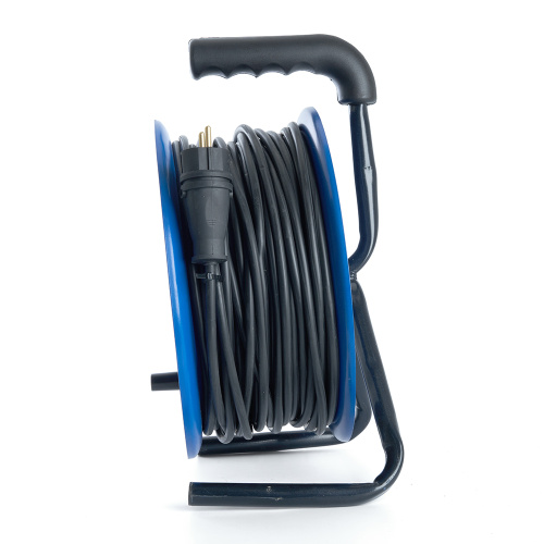 Удлинитель на металлической катушке с/з 4-местный Stekker, PRF02-41-20, 20м, 3*2,5, серия Professional, синий фото 5