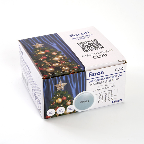Светодиодная гирлянда Feron CL90  7 веток (2м) + 1.5м 230V 5000K, c питанием от сети, прозрачный шнур фото 2