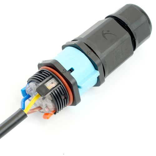 Соединитель-коннектор LD540  разъемный с замком 3-контактный, с пружинным контактом IP68, черный фото 10