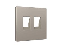 Лицевая панель для компьютерной/телефонной двойной розетки, серо-бежевый Ambrella Volt AP3721