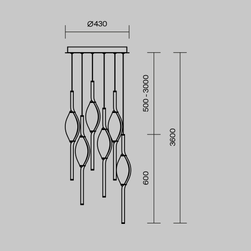 Подвесной светильник Maytoni MOD347PL-L48BS3K фото 12