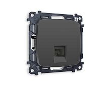 Комплект механизма компьютерной розетки AMBRELLA VOLT OMEGA Графит мягкое касание RJ-45(8P8C) CAT6 с шторкой QUANT (OP9120, VM188) MO912010