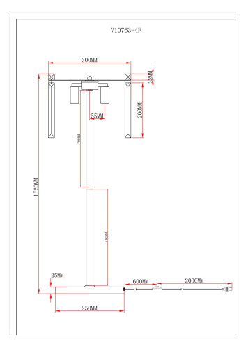 Торшер Moderli V10763-4F Levi фото 6