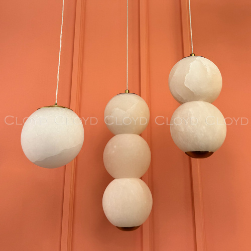 Подвесной светильник Cloyd ORIONIS P1 / выс. 12 см - алебастр - латунь (арт.12353) фото 3