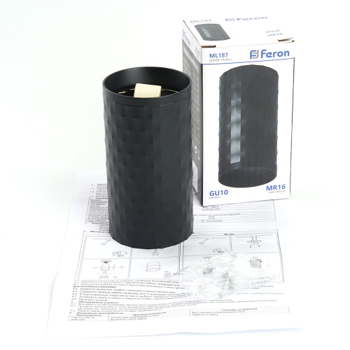 Светильник потолочный Feron ML187 Barrel PIXEL MR16 GU10 35W 230V, чёрный фото 11